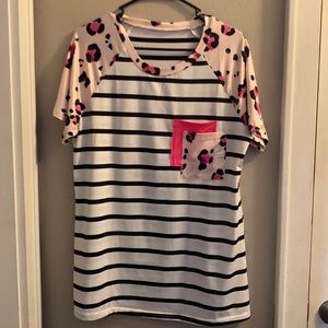 Very cute pink and leopard boutique shirt